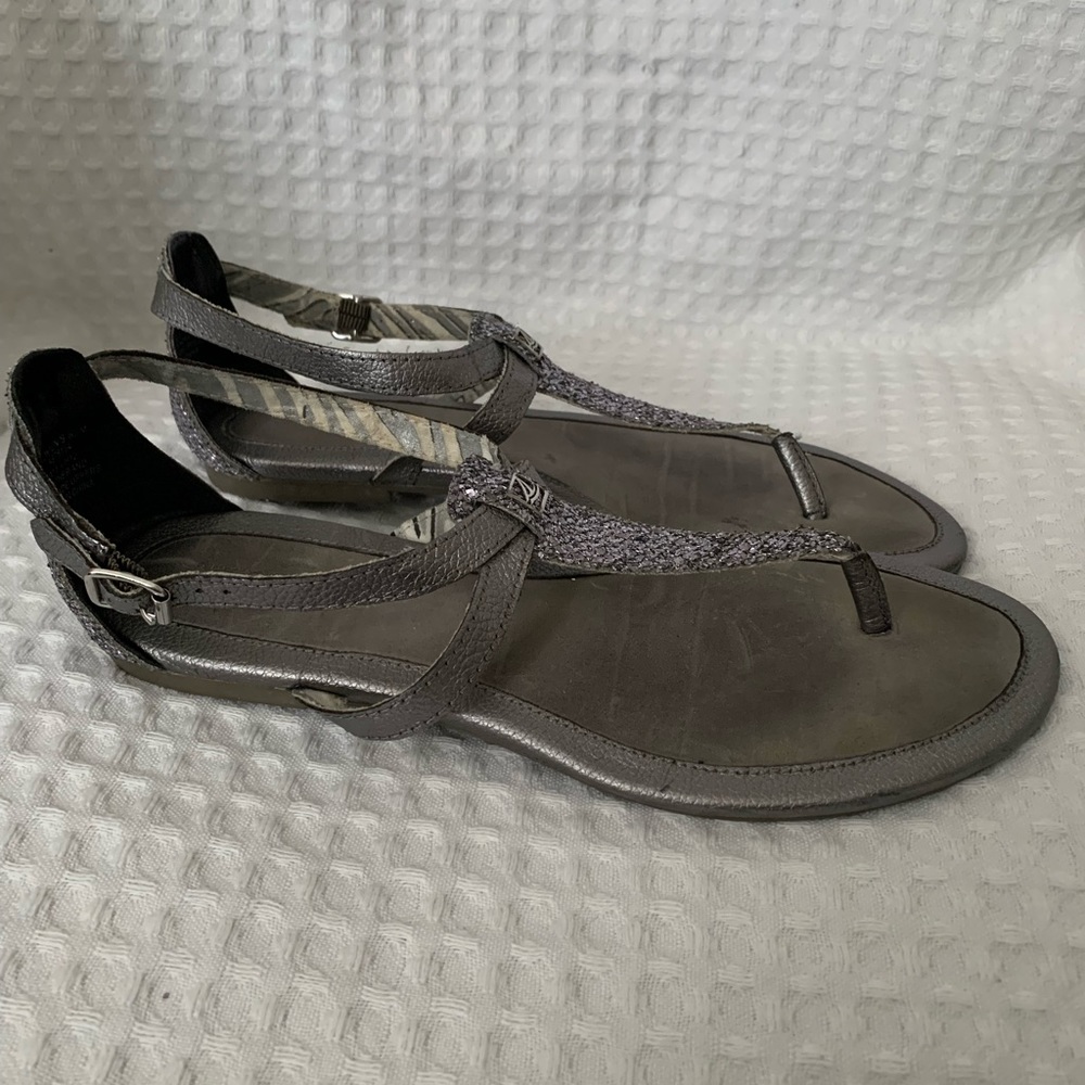 Sperry Summerlin Flat Graphite Python Sandal Women Size 8 1/2